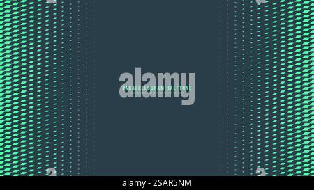 Parallelogramm Halbtonvektor Dynamische Vertikale Begrenzung Blickfang Abstrakter Hintergrund. Modernismus Half Tone Graphic Rush Pattern Conceptual Turquoise Overlay Texture. Grünes Hintergrundbild Für Mintfarbene Abstraktion. Parallelogramm Halbtonvektor Dynamische Begrenzung Blickfang Abstrakter Hintergrund Stock Vektor