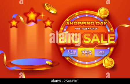 Werbeaktion für Werbebanner im großen Angebot Stock Vektor
