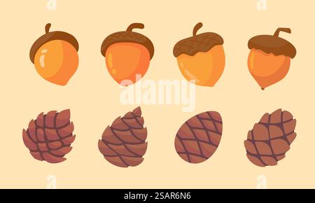 Dekorationselemente für Erntedankfest im Herbst Stock Vektor