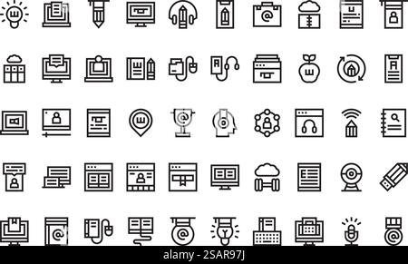 Hochwertige Sammlung von Vektorsymbolen mit editierbarer Kontur. Ideal für professionelle und kreative Projekte. Stock Vektor