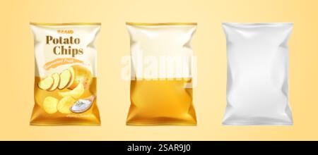 Kartoffelchips-Verpackungsdesign Stock Vektor