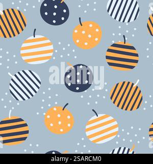 Fruchtiges nahtloses Muster, handgezeichneter Stil für Stoff, Textil, Druck, Banner, Umschlag, Karte, Hintergrund und dekorative Tapete Stock Vektor