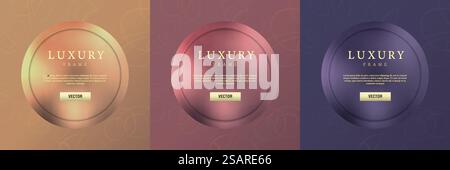 Luxuriöser runder Rahmen Vektorsatz. Etiketten, Banner oder Schaltflächenvorlagen für Ihr Design Stock Vektor