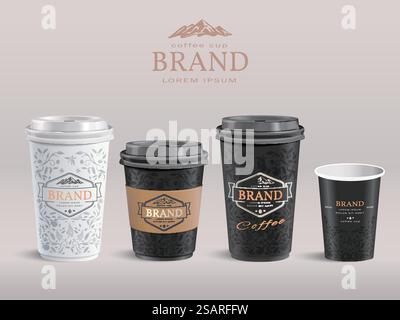 Elegantes Papierdesign für Kaffeetassen Stock Vektor