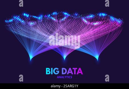 Big-Data-Sortierung. Visualisierung komplexer Datenbankinformationen, digitale Analysen oder soziale Netzwerkverbindungen abstraktes Vektorkonzept Illustration der Netzwerkgeschäftstechnologie. Big-Data-Sortierung. Visualisierung komplexer Datenbankinformationen, digitale Analysen oder Verbindungen in sozialen Netzwerken abstraktes Vektorkonzept Stock Vektor