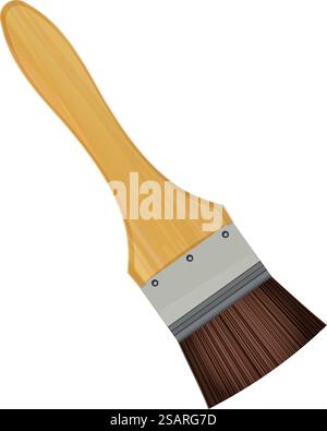 Zeichentricksymbol für Malerpinsel. Künstlerwerkzeug für Öl oder Aquarelle isoliert auf weißem Hintergrund. Zeichentricksymbol für Malerpinsel. Künstler-Werkzeug für Öl oder Aquarelle Stock Vektor