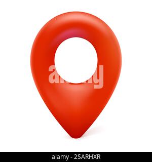 Kartenmarkierung, Kartennadel-Symbol, modernes 3D-Vektorzeichen für Geo-Position isoliert auf weißem Hintergrund Stock Vektor