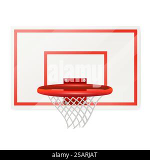 Basketballkorb-Vektor-Illustration. Basketballkorb und Netz isoliert auf weißem Hintergrund Stock Vektor