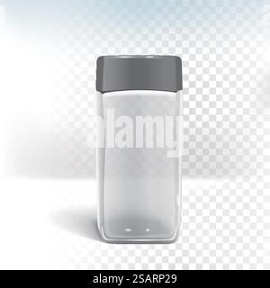 Flaschenverpackung, isoliert auf transparentem Hintergrund. Flaschenkaffee-Paket Stock Vektor