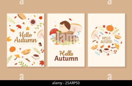 Herbstdesign mit Waldbedeckung Stock Vektor