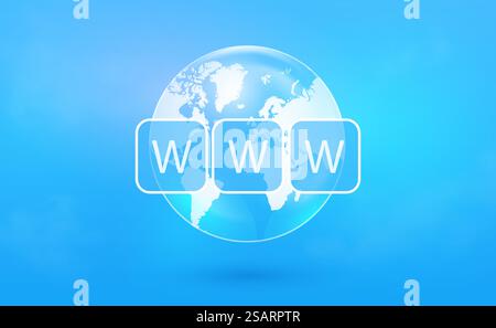 Vektorsymbol für das World Wide Web. WWW-Symbol. Website-Symbol. Globe mit Text www. Vektorabbildung Stock Vektor