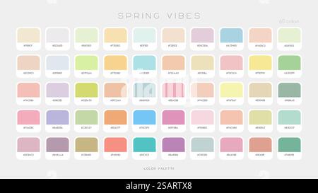 Weiche Federpalette. Trendige Modeschöpfe in modischen Farben. Prognose der Farbpalette für zukünftige Schattierungen. Vektorvorlage Abbildung EPS10 Stock Vektor