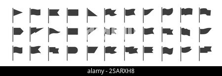 Schwarze Vektorsymbole für Infografiken in flacher Form Stock Vektor
