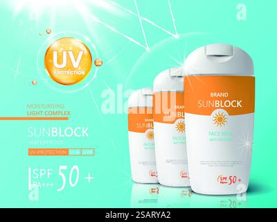 Vorlage für Sonnenschutz-Anzeigen Stock Vektor