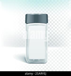 Flaschenverpackung, isoliert auf transparentem Hintergrund. Flaschenkaffee-Paket Stock Vektor