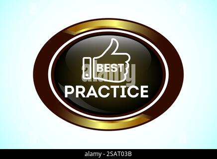 Abbildung des Best Practice-Symbols. BEST Practice-Schaltfläche für mobile App und Website-UI-Design. Stock Vektor