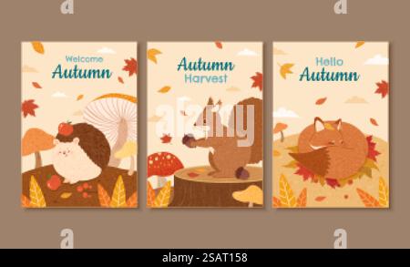 Herbstdesign mit Waldbedeckung Stock Vektor