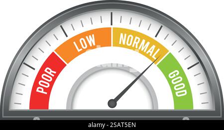 Füllstandsmessgerät. Bedienfeldelement. Punktezahl isoliert auf weißem Hintergrund. Füllstandsmessgerät. Bedienfeldelement. Punktezahl Stock Vektor
