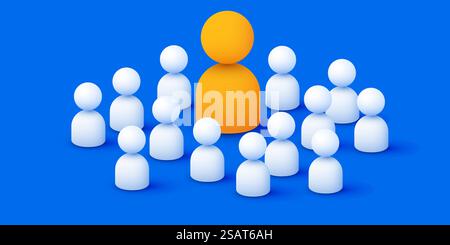 Team mit Führungskraft. 3D-Menschen. Vektorabbildung. Team mit Führungskraft. 3D-Menschen. Stock Vektor