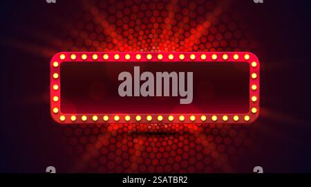 Lichtrahmen-Etikett, Event Bar Casino, Show-Schild. Vektor. Lichtrahmen-Etikett, Event Bar Casino, Show-Schild. Vektorabbildung Stock Vektor