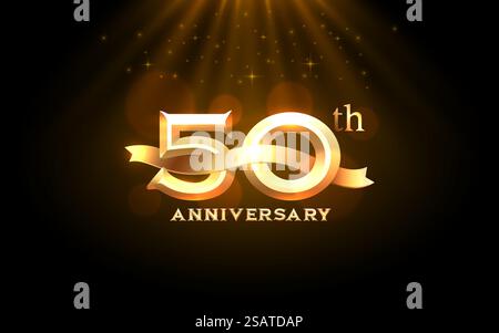 50. Jahrestag, goldene Feier, Geburtstagsveranstaltung. Vektor. 50. Jahrestag, goldene Feier, Geburtstagsveranstaltung. Vektorabbildung Stock Vektor