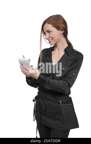Frau Foodservice Arbeiter Server oder Kellnerin Stockfoto