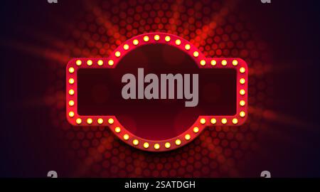 Lichtrahmen-Etikett, Event Bar Casino, Show-Schild. Vektor. Lichtrahmen-Etikett, Event Bar Casino, Show-Schild. Vektorabbildung Stock Vektor