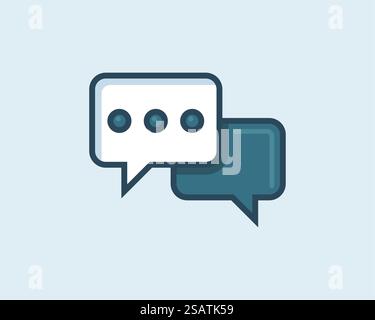 Chatsymbol in voller Farbe. Vektorsymbol mit zwei Sprechblasen. Stock Vektor