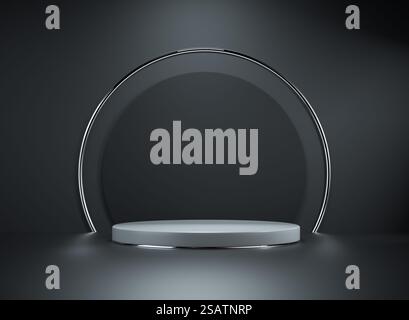 Hintergrund mit Podium oder Bühne für Produktausstellung. DIES IST EINE 3D-RENDERING-ABBILDUNG. Stockfoto
