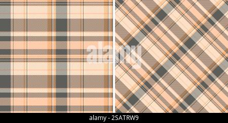 Nahtloser Texturvektor des Hintergrund-Plaid-Musters mit einem Schottenkaromuster-Textilgewebe. In herbstlichen Farben in kreativen Geschenkpapierideen. Stock Vektor