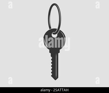 Schlüsselsymbolvektor. Schlüsselsymbol flache Ausführung. Vorlage zum Verkauf von Immobilien und zur Vermietung von Wohnungen oder Häusern. Stock Vektor