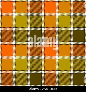 Nahtloses Karomuster mit orangefarbenem Ton und Karomuster. Vektorabbildung. Flaches Design. EPS10.. Nahtloses Karomuster mit orangefarbenem Ton und Karomuster Stock Vektor