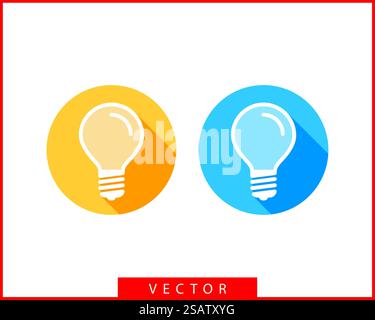 Light bulb icon vector. Llightbulb idea logo concept. Set lamps electricity icons web design element. Led lights isolated silhouette. Stock Vektor
