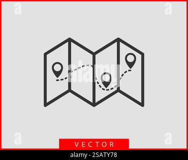 Karte Symbole. Marker Zeiger. Pin Position Vektor icon. GPS-Navigation Symbol. Stock Vektor