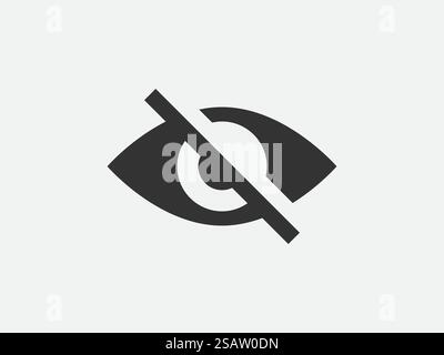 Kennwortsymbol und Augensymbol anzeigen. Vektorvision wird vom Uhrensymbol ausgeblendet. Geheime Ansicht des Webdesign-Elements. Stock Vektor