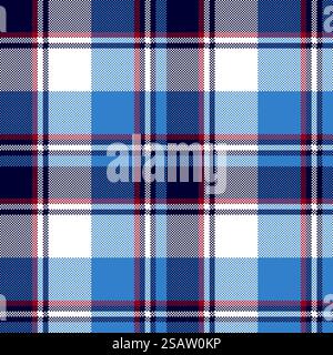 Blau rot Karomuster Struktur nahtloses Muster. Vektorhintergrund. Stock Vektor