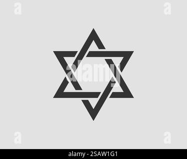 Jüdische David Stern Symbol. Vektor sechs verwies stars Symbol. Stock Vektor