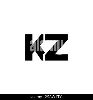 Trendige Design-Vorlage für Buchstaben K und Z, KZ-Logo. Minimaler Monogramm-Initiallogotyp für die Unternehmensidentität. Stock Vektor
