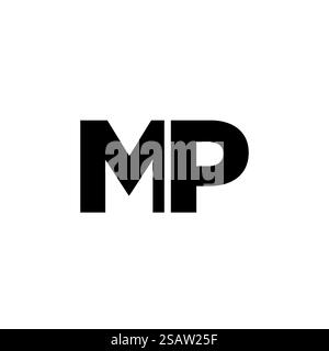 Trendige Designvorlage mit M und P, MP-Logo. Minimaler Monogramm-Initiallogotyp für die Unternehmensidentität. Stock Vektor