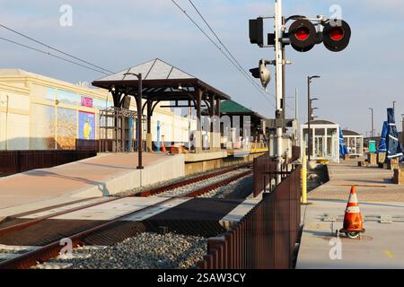 La Verne (LA County), Kalifornien – 30. Januar 2025: La Verne/Fairplex Metro Rail A Line Station wird im Sommer 2025 eröffnet Stockfoto