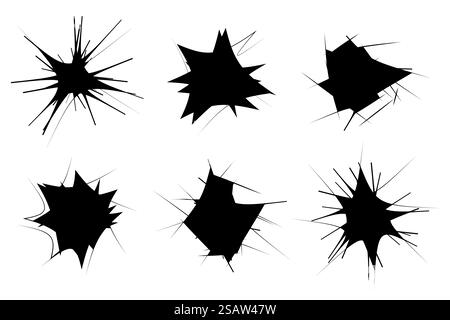 Gestell mit gebrochenem Glaseffekt, Gestell mit Crash-Silhouette, flaches Designelement. Vektorsymbole... Gestell mit gebrochenem Glaseffekt, Gestell mit Crash-Silhouette, flaches Designelement Stock Vektor
