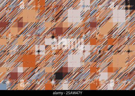 Moderner Glatzhintergrund. Geometrischer abstrakter Farbvektor. Schadenslinien Störungseffekt Hintergrundbild. Grunge Textur Plaid.. Moderner Glatzhintergrund. Geometrischer abstrakter Farbvektor. Stock Vektor