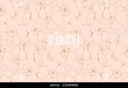 Nahtloser Hintergrund mit Blumenmuster. Blattwerk- und Blumentapeten der Natur. Vektorabbildung... Nahtloser Vektor-Hintergrund mit Blumenmuster. Blattwerk- und Blumentapeten der Natur. Stock Vektor