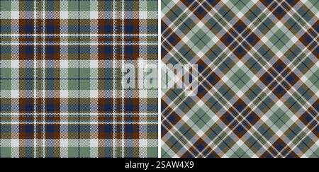 Stoff-Check-Vektor des Schottenmusterhintergrunds mit einer nahtlosen Textur des Textilkarions. Set in halloween-Farben für stilvolle Wohnkultur. Stock Vektor