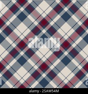 Nahtloses Muster aus schottenkaro. Wiederholbarer Hintergrund mit Check-Gewebe-Textur. Flacher Vektor Hintergrund mit gestreiftem Textildruck.. Nahtloses Muster aus schottenkaro. Wiederholbarer Hintergrund mit Check-Gewebe-Textur. Gestreifter Textildruck mit Vektorhintergrund. Stock Vektor