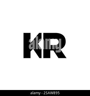 Trendige Vorlage für Buchstaben K und R, KR-Logo. Minimaler Monogramm-Initiallogotyp für die Unternehmensidentität. Stock Vektor