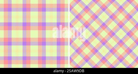 Schottenmuster-Muster-Hintergrund-Vektor mit nahtlosem Check-Gewebe. In fröhlichen Farben für stilvolle Bettbezüge. Stock Vektor