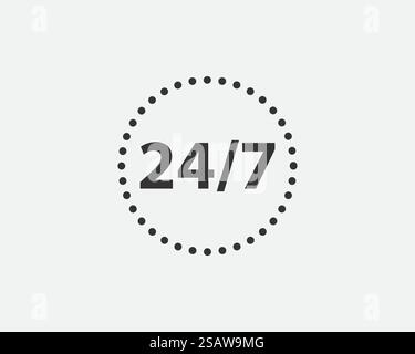 Symbolvektor für 24-Stunden-Service. Schilder und Symbole für Websites, Webdesign, mobile App. Symbolvektor für 24-Stunden-Service Stock Vektor