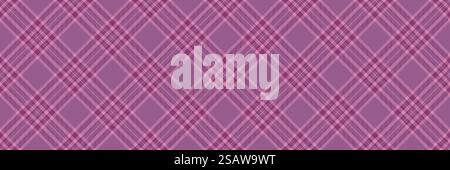 Folk Textur Hintergrund nahtlos, Kleidung Textilgewebe Plaid. Lebendiges Vektormuster Schottenscheck in rosa Farbe. Stock Vektor