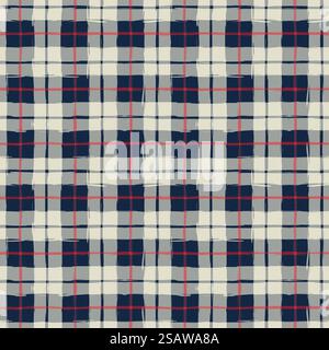 Nahtloses Muster Pinsel Karo Grunge Stil Aquarell Imitation Gingham. Vektorhintergrund... Nahtloses Muster Pinsel Karo Grunge Stil Aquarell Imitation Gingham Stock Vektor